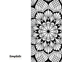 Mandala white background. Round floral ornament