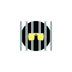 Abstract open jail vector flat illustration logo design badge