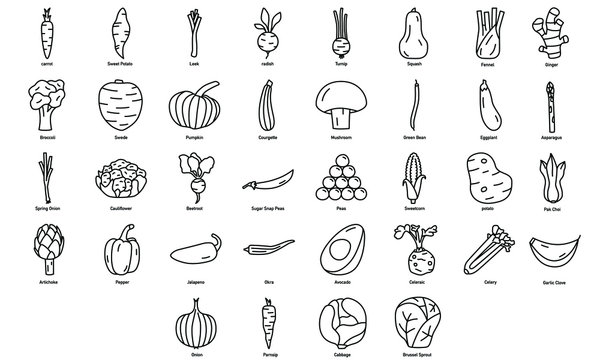 A set of Vegetable Icons