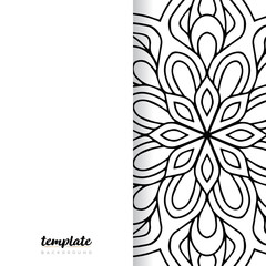 Mandala white background. Round floral ornament