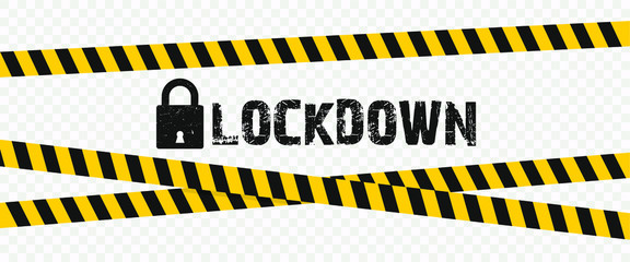 concept lockdown background due to coronavirus crisis covid-19 disease with transparent background