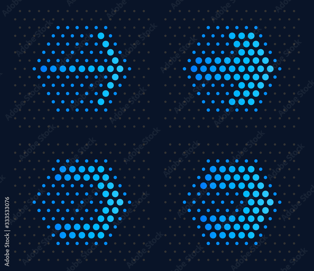 Poster modern abstract dots arrow in hexagon shape