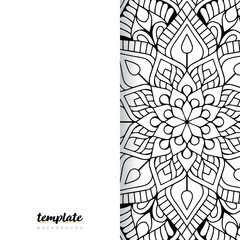 Mandala white background. Round floral ornament