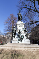 General Marquis de Lafayette Statue in Lafayette Square near white house,  Washington DC, USA on...