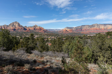 view of red rock mountains in Sedona