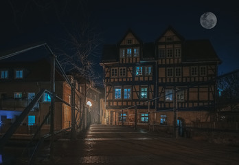 Fachwerkhaus Altstadt Erfurt bei Nacht