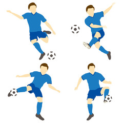 サッカーをする男性シンプルセット01