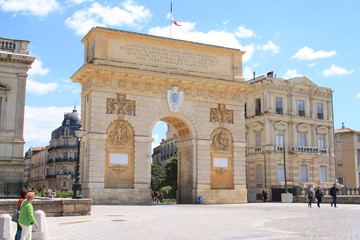 Obraz premium Triumphal arch of Montpellier, a copy of the gates of Paris, France 
