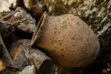 old clay vase