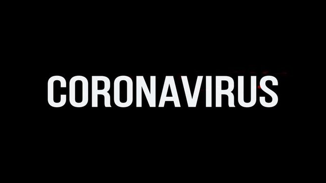 Coronavirus. Animation of Text With Glitch Effect. Alpha Channel
