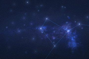 Crater Constellation in outer space. Crater stars on the night sky. Elements of this image were...