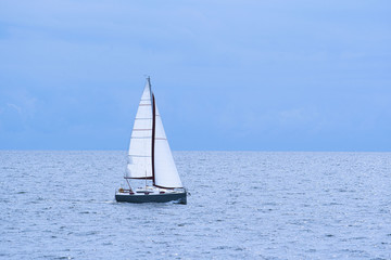 Sailboat on the see during sunny day, Poland