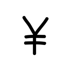 yen doodle icon, vector illustration