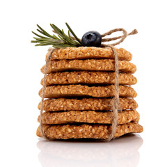 sesame cookies on a white background for the menu