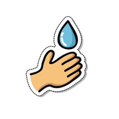 hand washing doodle icon, vector illustration