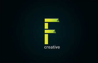 Obraz premium F creative green letter alphabet logo icon design for company and business