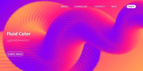 Vibrant Color. Fluid shape. Abstract flow. Vector