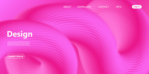 3d Pink Background. Landing Page. Fluid Shape.
