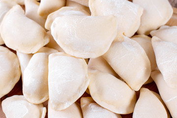 Raw dumplings as background