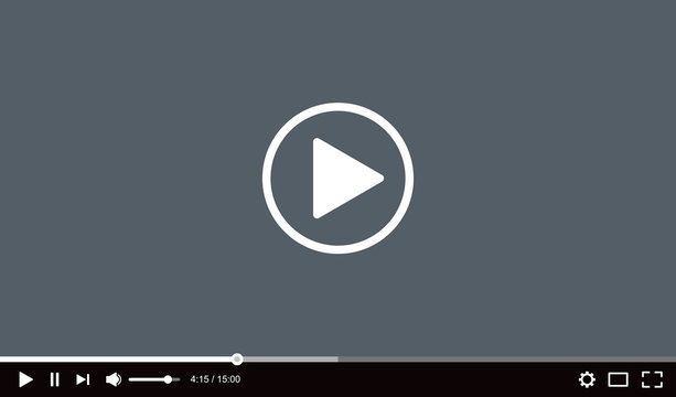 Video player interface. Vector