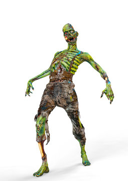 zombie is dancing on white background