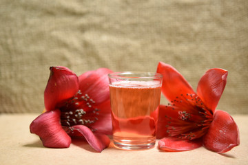 Organic Dried Flowers Alcohol , Red Silk Cotton flower Bombax ceiba