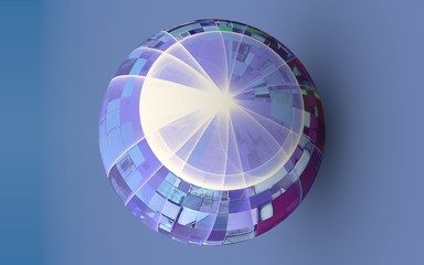 rendu 3D d'une sphère à la texture abstraite et faisant partie d'une série