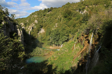Fototapeta na wymiar Panorama of Plitvice Lakes National Park, Croatia