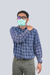 Young man doing concepts wear protective mask against infectious diseases and flu with clipping path,Corona Virus 2019-ncov