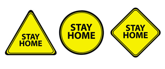 stay home sign on white background