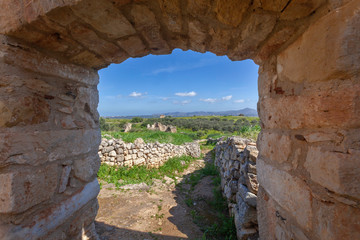 Roman ruins in ancient Aptera, Crete, Greece