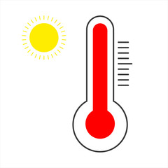 Thermometer, hot weather, the sun