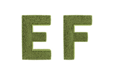 3D Rendering Nature Grass Uppercase Letters