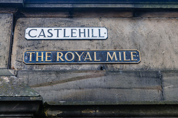 Signs for Castlehill, Royal Mile, Edinburgh.