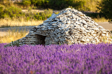 Stone borie near village Sault, Provence, France - obrazy, fototapety, plakaty