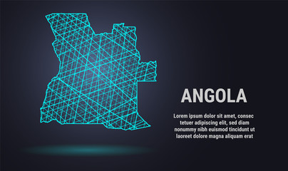 Vector low poly map of Angola