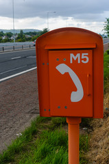 Fototapeta na wymiar Motorway emergency telephone box