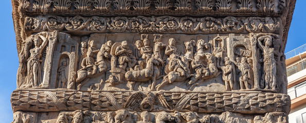 Figurative reliefs on the Arch of Galerius in Thessaloniki, Greece