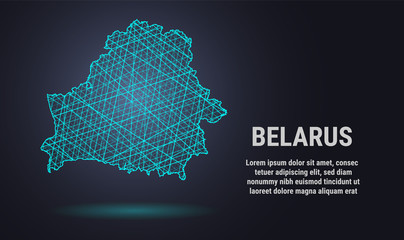Vector low poly map of Belarus