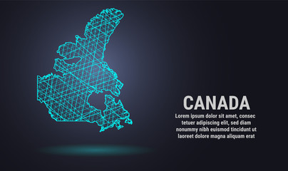 Vector low poly map of Canada
