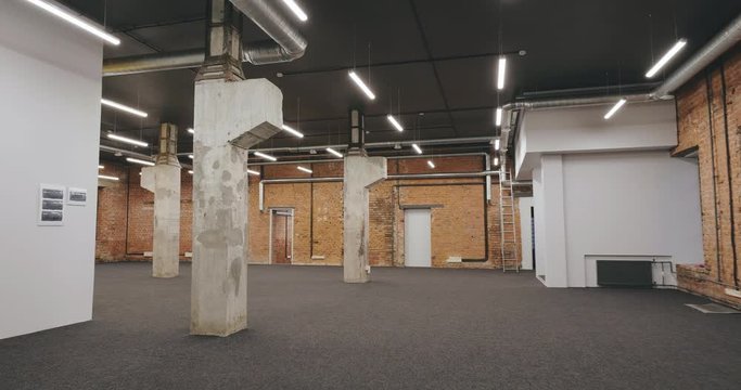 Spacious empty loft interior for business coworking office
