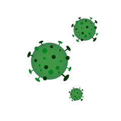 Coronavirus 2019-nCoV. Corona virus icon. Green on the white background isolated.