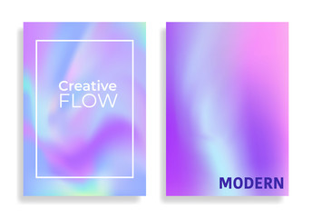 Holographic creative poster. Hologram texture. 