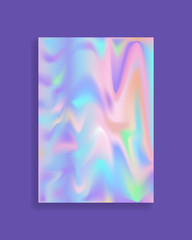 Holographic creative poster. Abstract wallpaper background. Hologram texture. Modern vector design.