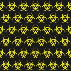 biohazard symbol on white background. Seamless pattern.Texture for fabric, wrapping, wallpaper. Decorative print.Vector illustration