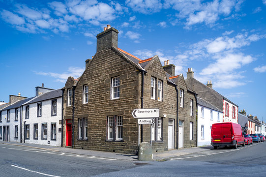 Port Ellen old town at Isle of Islay - popular travel destination of Hebrides archipelago, Scotland