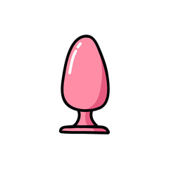 anal plug doodle icon, vector illustration