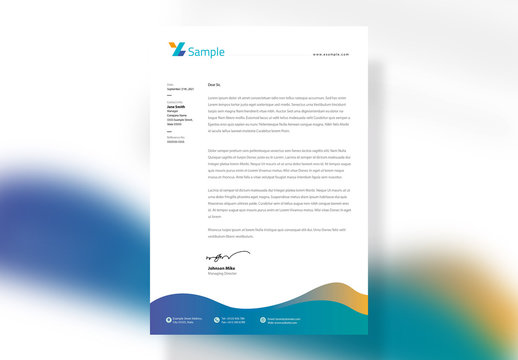 Creative Letterhead Layout with Abstract Design