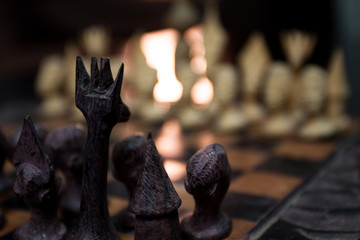 African chess. Tanzanian woodwork