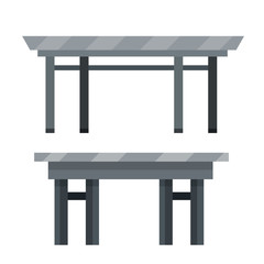 Set of Table. Kitchen furniture. Element of cafe and restaurant. Cartoon flat illustration